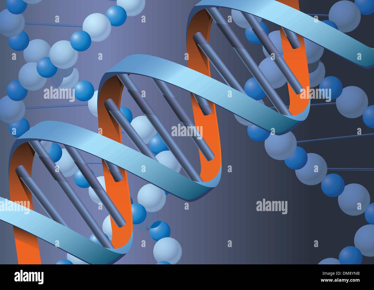 Les molécules de DNK avec metall background Illustration de Vecteur