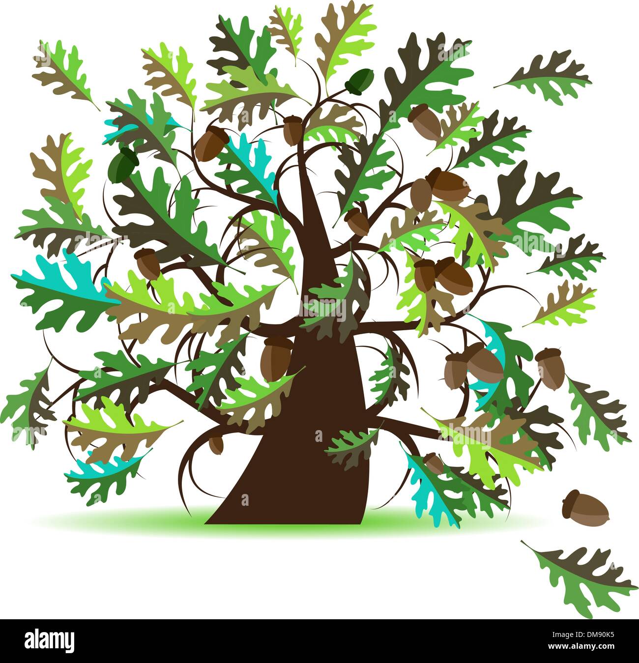 Oak Tree, l'été Illustration de Vecteur