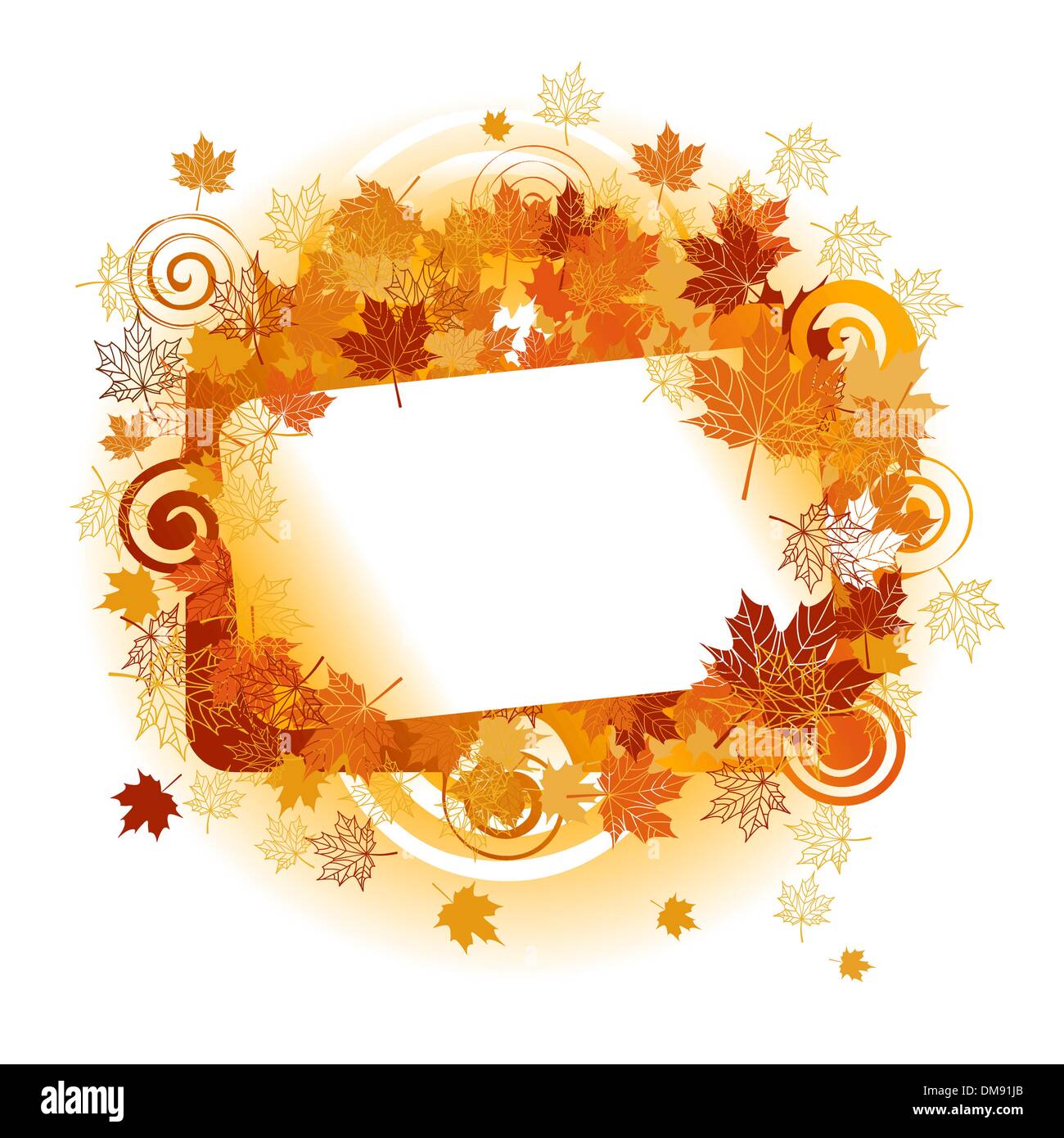 Cadre d'automne : feuille d'érable. Place pour votre texte ici. Illustration de Vecteur