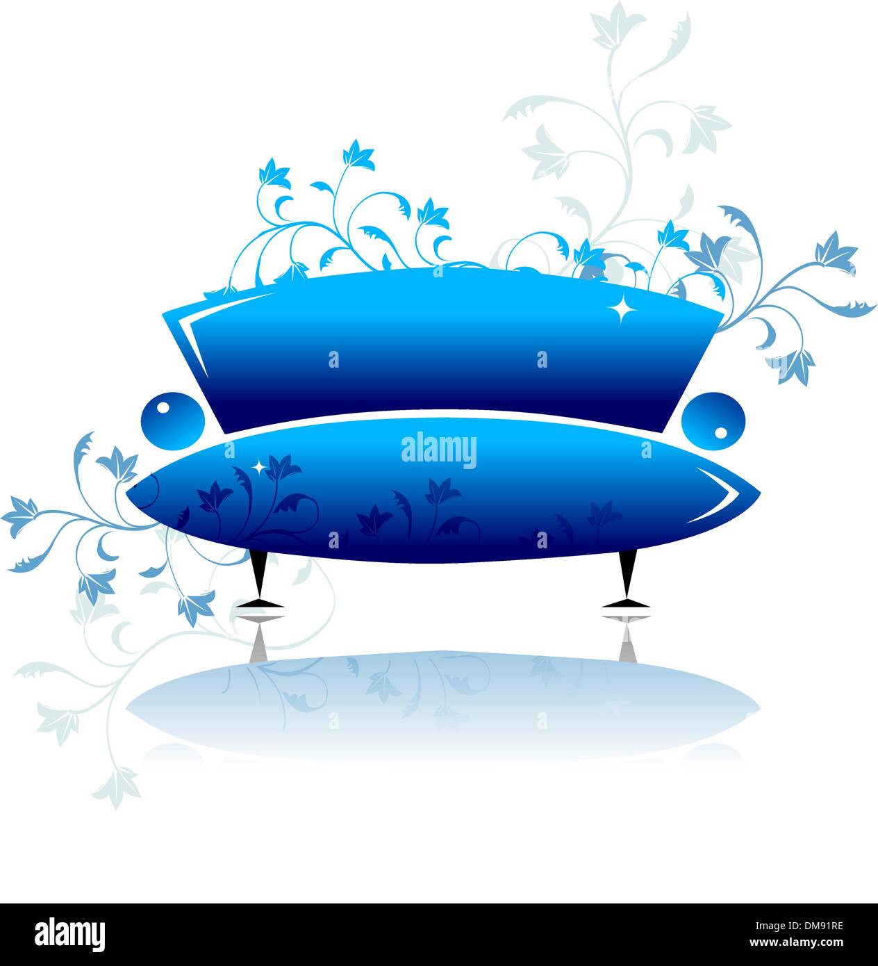 Design canapé bleu Illustration de Vecteur