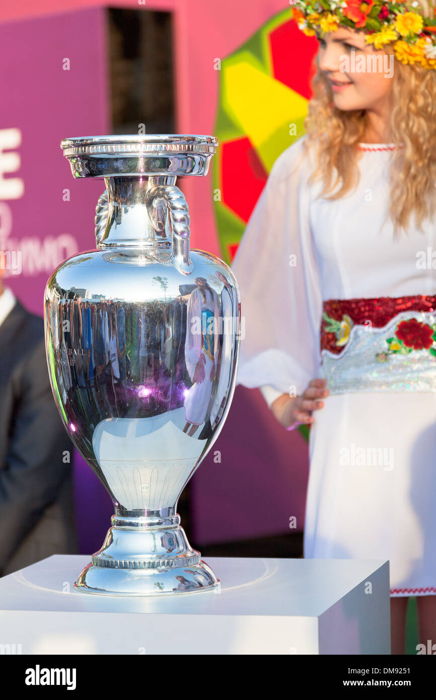 Henri Delaunay trophée de championnat d'Europe de Football UEFA Kiev, Ukraine Banque D'Images