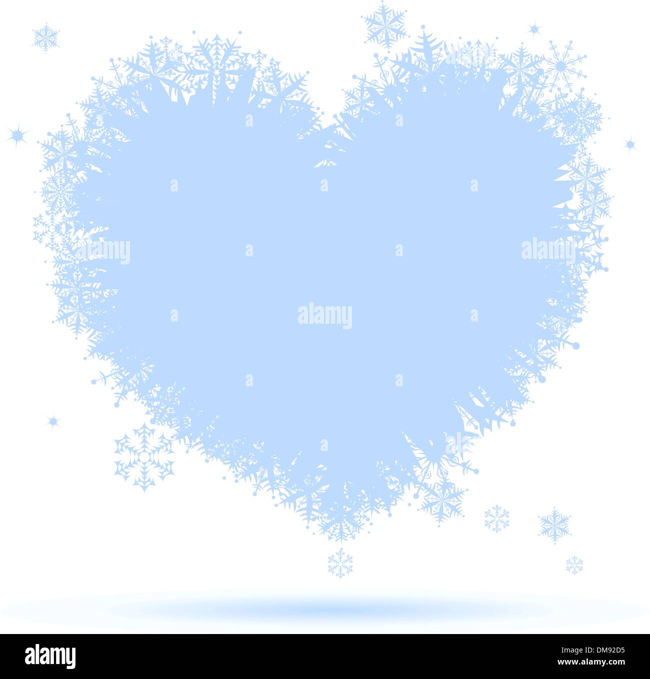 J'aime l'hiver ! Forme de coeur de flocons Illustration de Vecteur