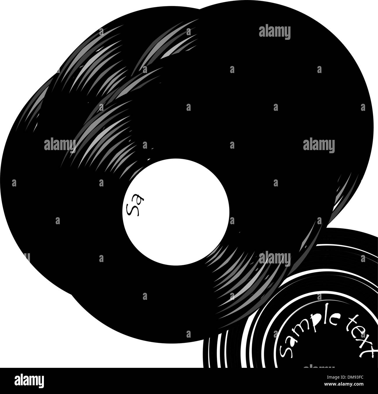 Couple d'enregistrement vintage vynils avec de l'espace pour le texte Illustration de Vecteur