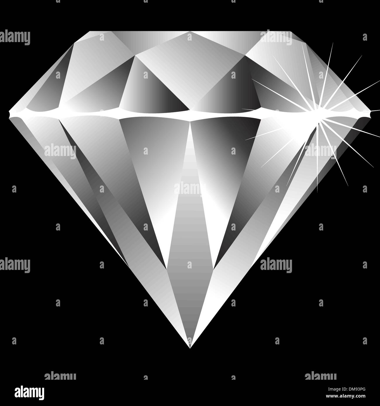 Diamond isolated on black Illustration de Vecteur