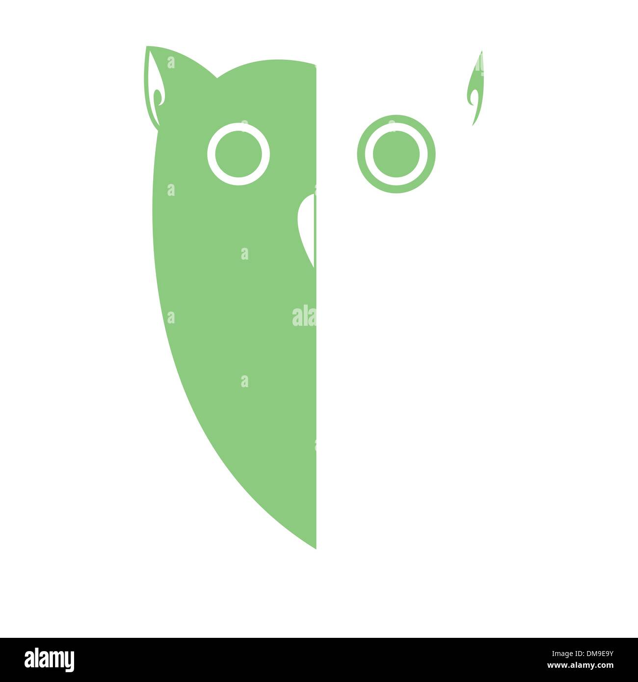 Chouette stylisée (vert) Illustration de Vecteur