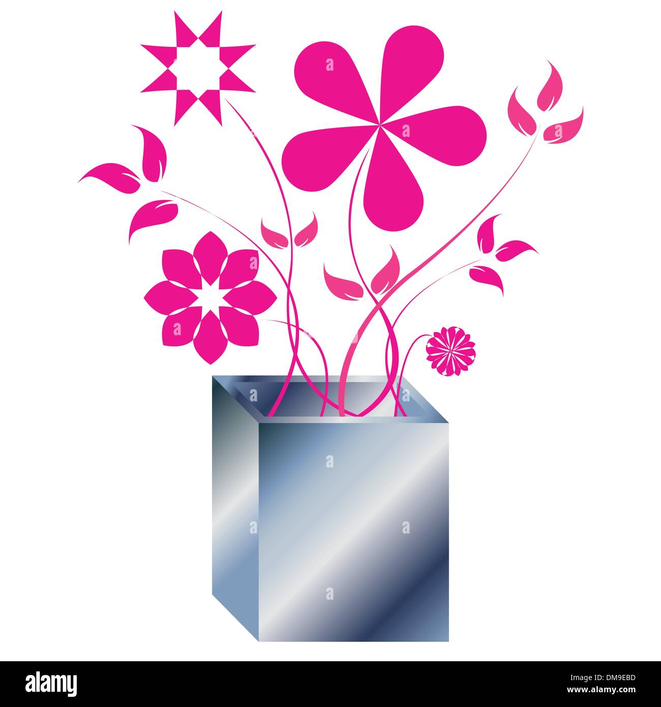 Arrangement de fleurs roses Illustration de Vecteur