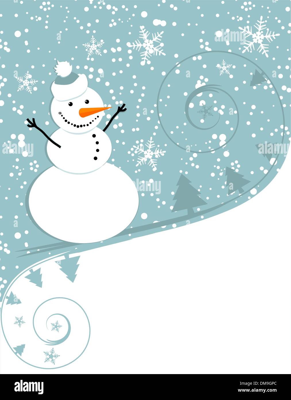 Happy snowman, carte de Noël Illustration de Vecteur