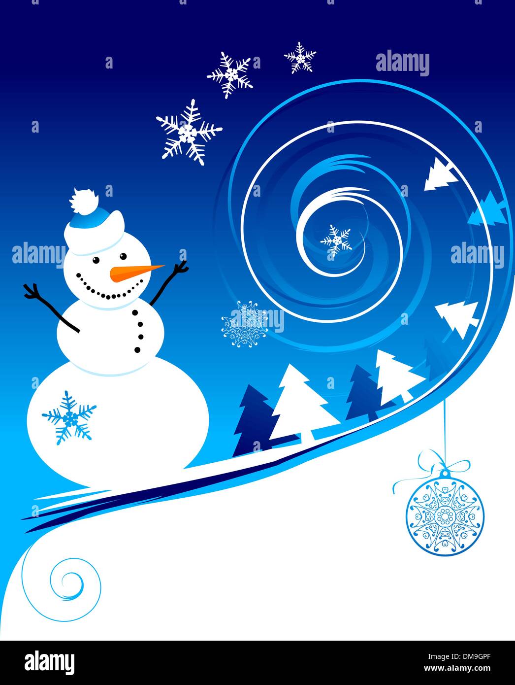 Happy snowman, carte de Noël Illustration de Vecteur