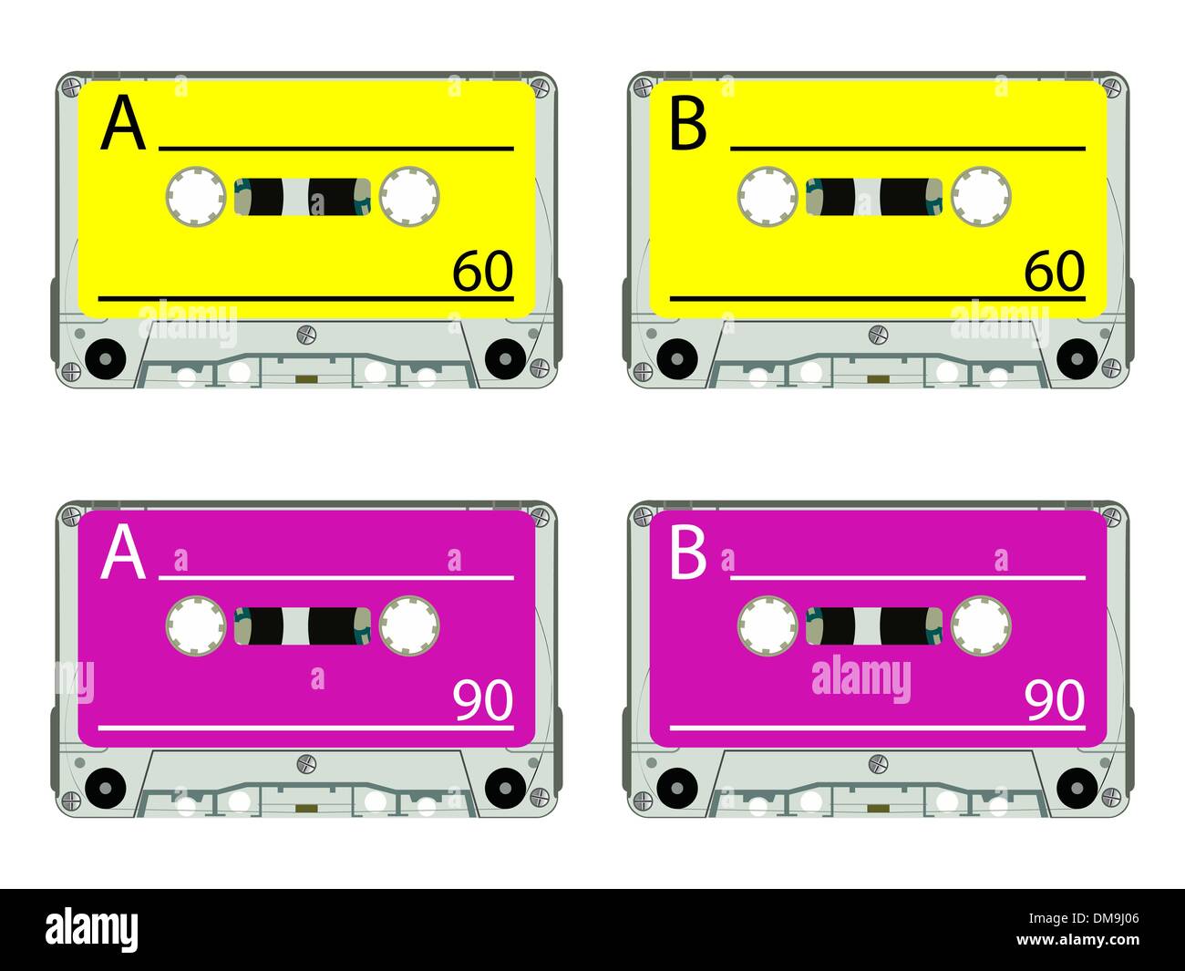 Les bandes audio rétro blanc contre Illustration de Vecteur