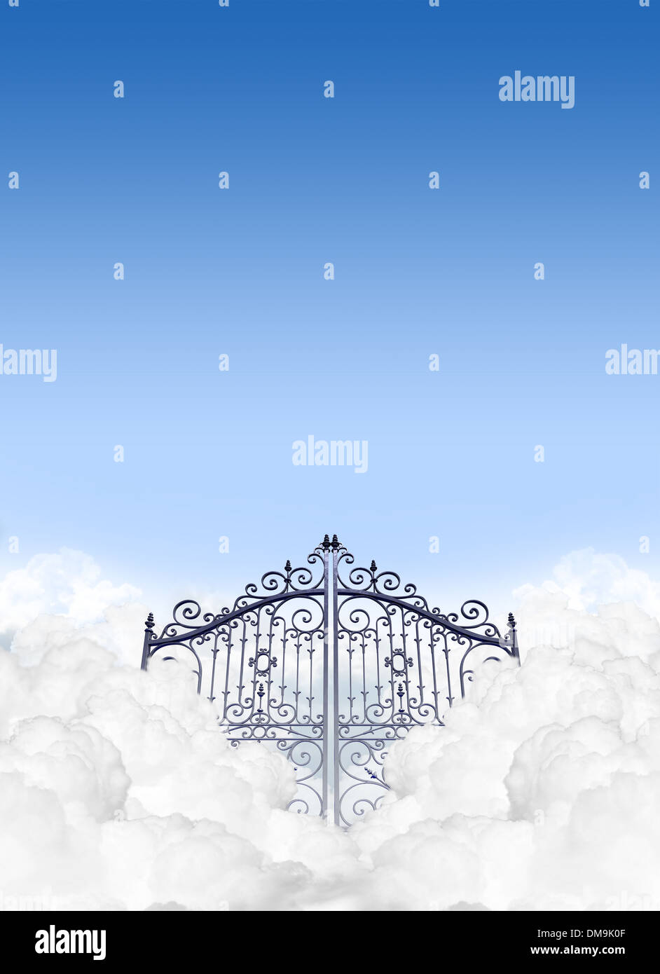 Une représentation de la porte au ciel dans les nuages couper sous un fond  de ciel bleu clair Photo Stock - Alamy