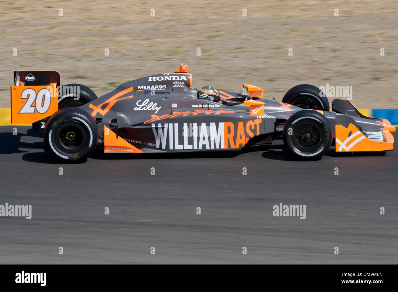 22 Août 2009 : Vision pilote de course Ed Carpenter d'Indianapolis, dans la # 20 Vision/William Rast/Lilly voiture de course au cours de la pratique au Grand Prix Indy de Sonoma, Infineon Raceway, Sonoma, CA Â© Matt Cohen / Southcreek Global 2009 (Crédit Image : © Global/ZUMApress.com) Southcreek Banque D'Images