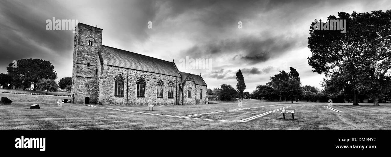 Un panorama de l'église St Pierre, Sunderland, construit en 674AD par Benoît Biscop. Le monastère était à la maison à Bède le Vénérable Banque D'Images