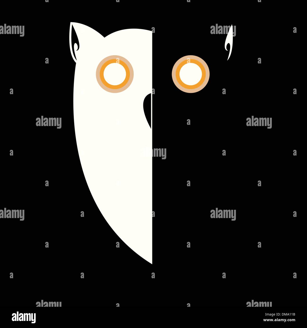 Retro owl dans la nuit Illustration de Vecteur