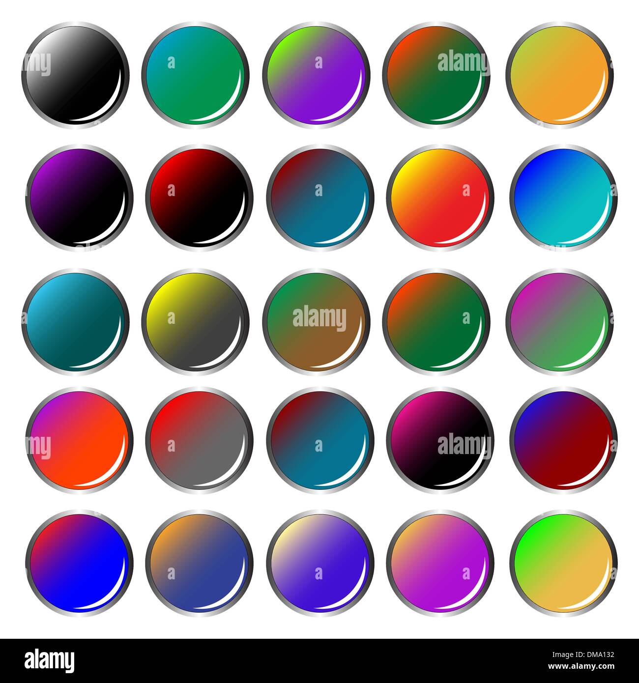 Couleur ronde boutons web Illustration de Vecteur