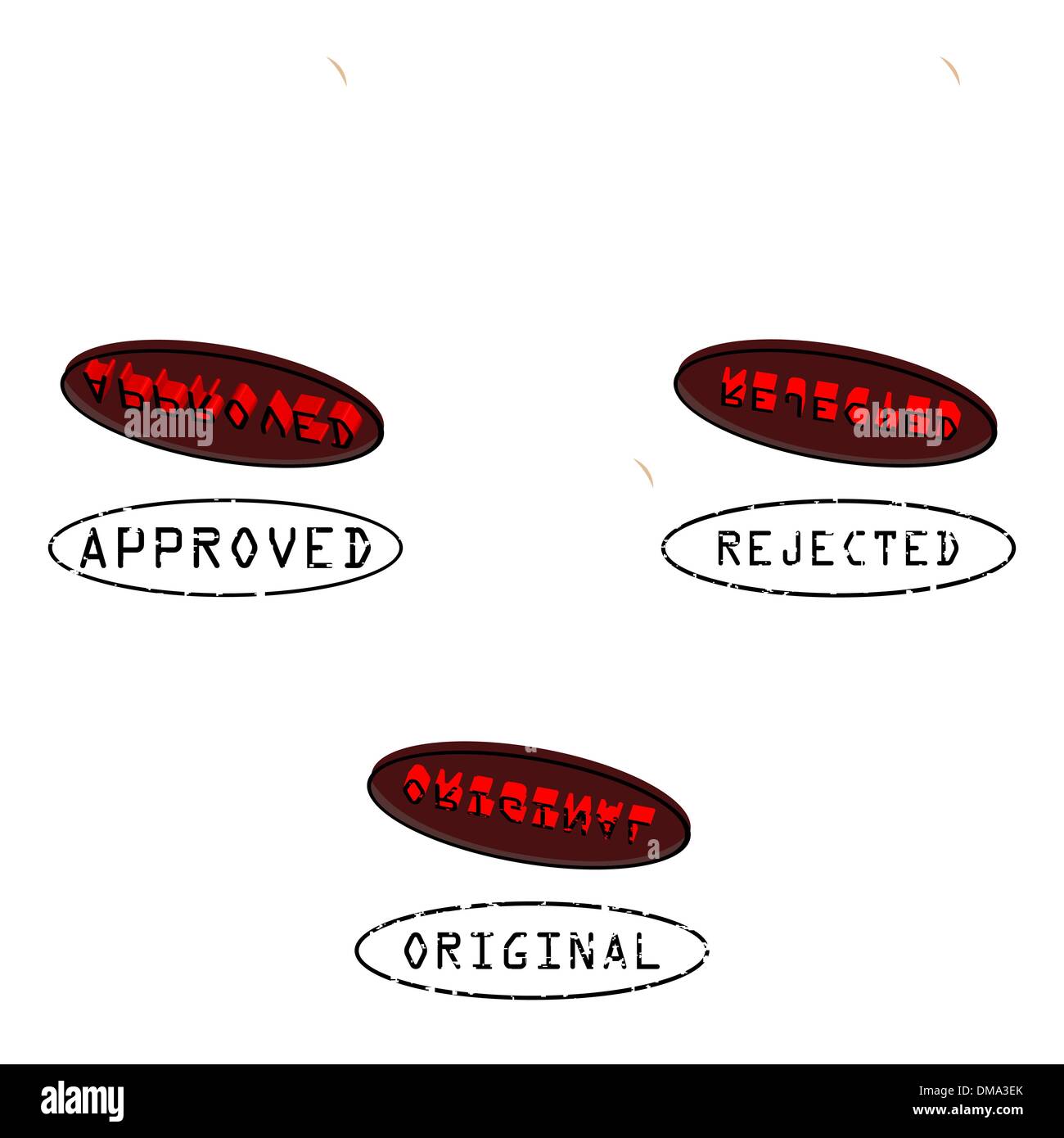 Trois timbres collection Illustration de Vecteur