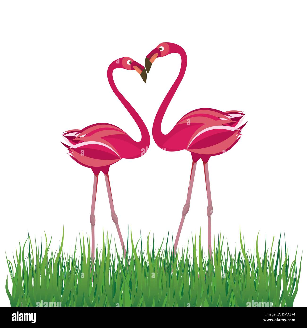 Flamingo deux dans l'amour. Vector illustration Illustration de Vecteur
