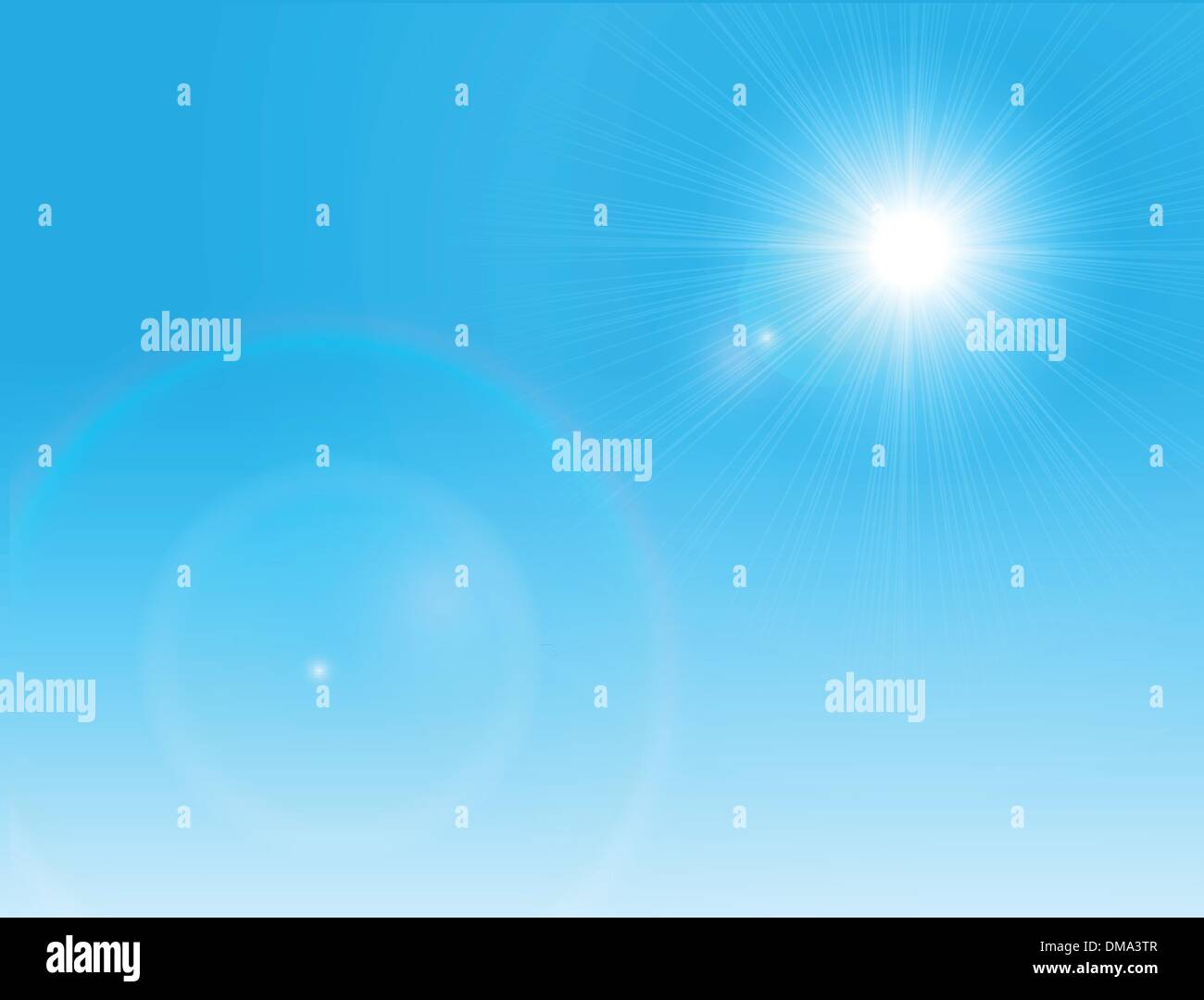 Soleil sur un ciel clair Illustration de Vecteur