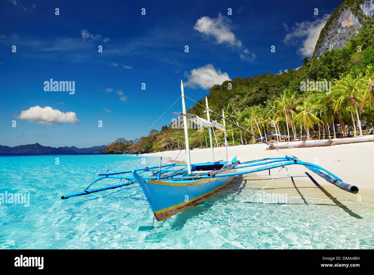 Tropical Beach, South China Voir, El-Nido, Philippines Banque D'Images