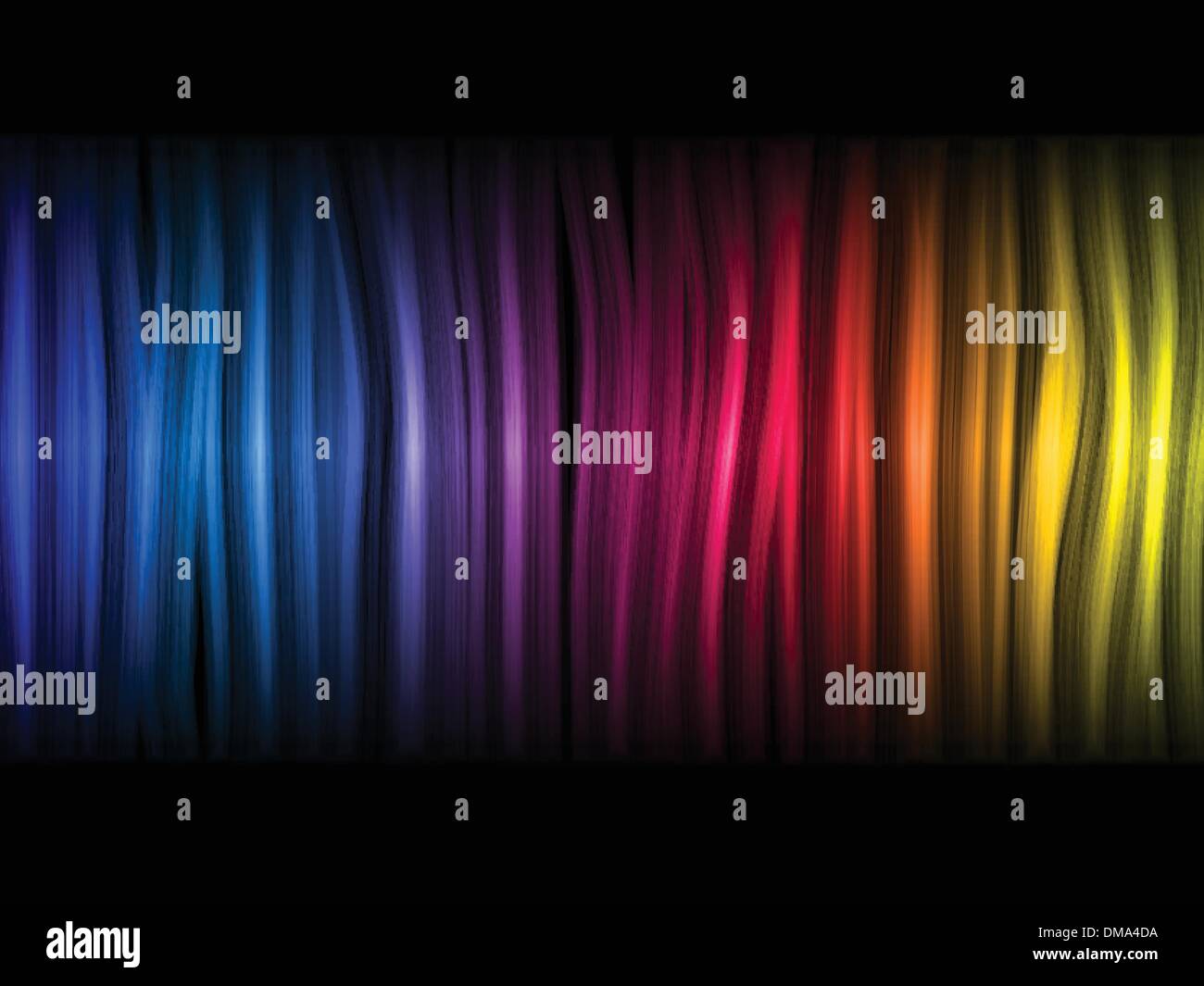 Résumé des vagues colorées sur fond noir Illustration de Vecteur