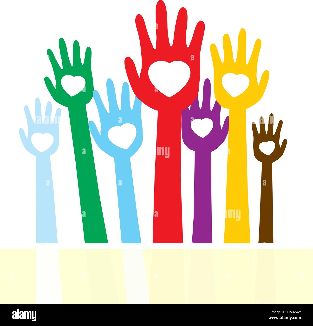 L'amour heureux les mains avec de l'espace de copie. EPS 8 Illustration de Vecteur