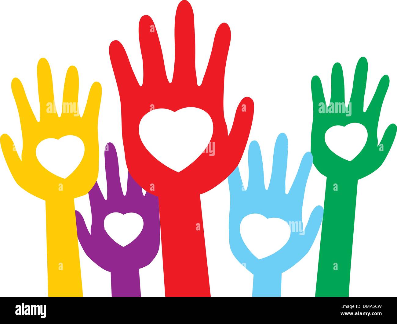 L'amour heureux les mains avec de l'espace de copie. EPS 8 Illustration de Vecteur