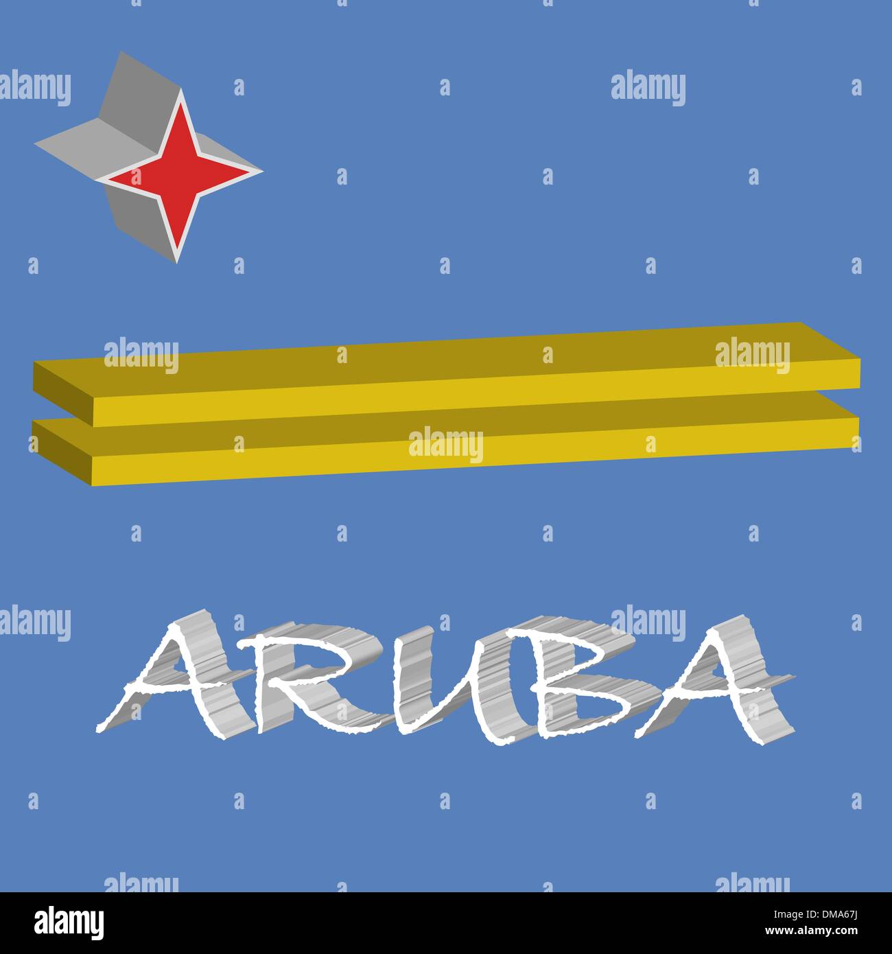 3d drapeau Aruba Illustration de Vecteur