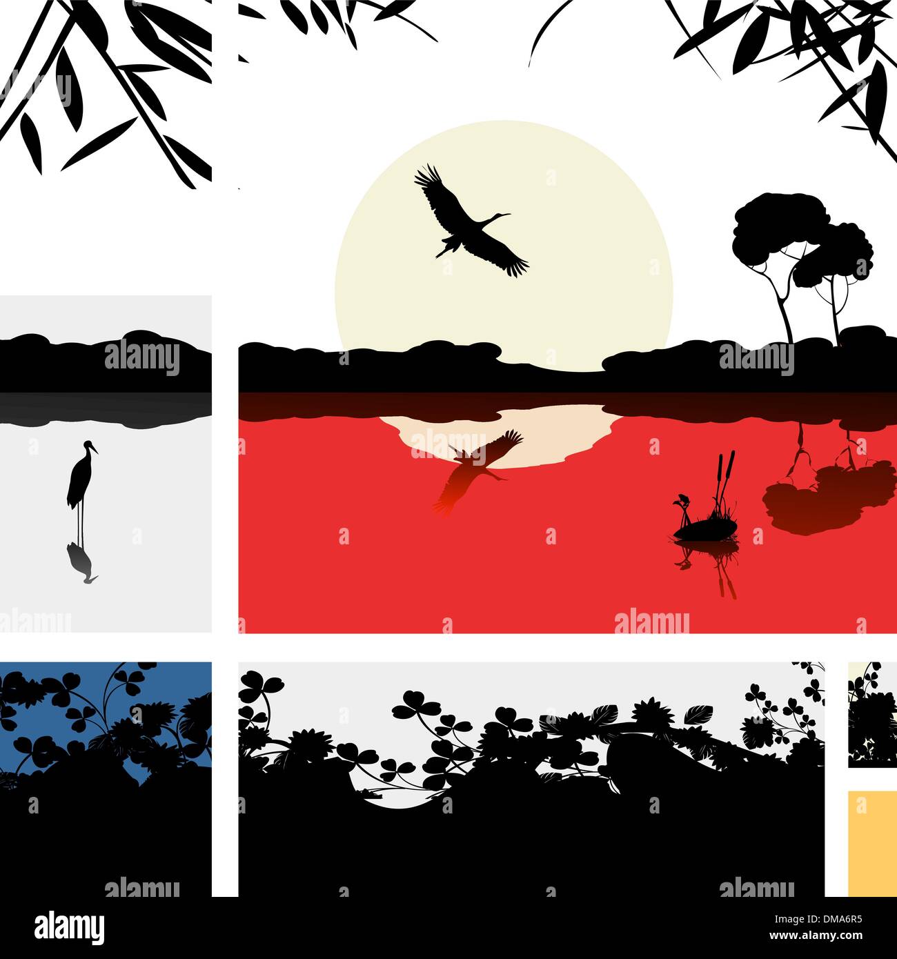 Scène du lac Illustration de Vecteur