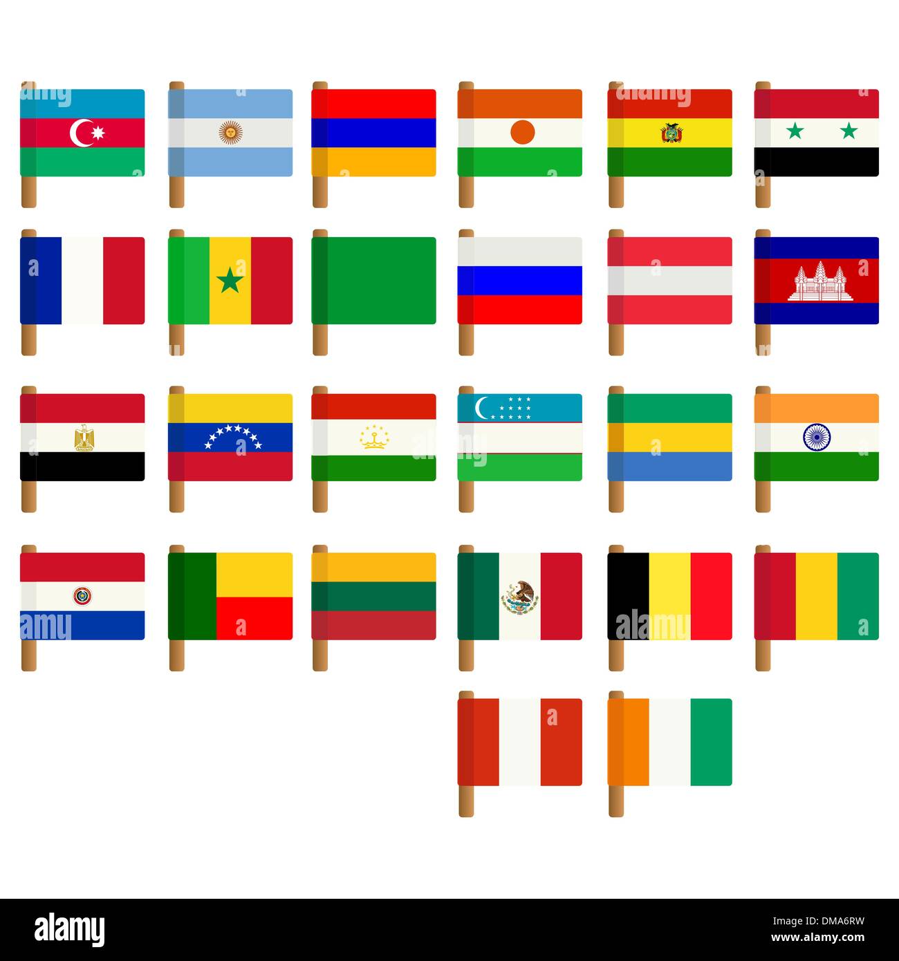 World flag icons set 2 Illustration de Vecteur