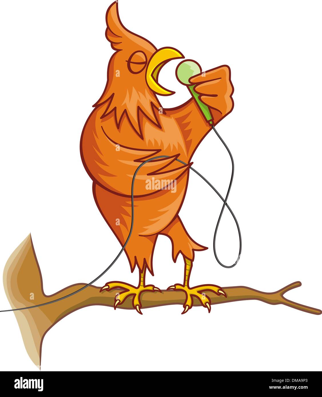 Le chant des oiseaux canaries Orange Illustration de Vecteur