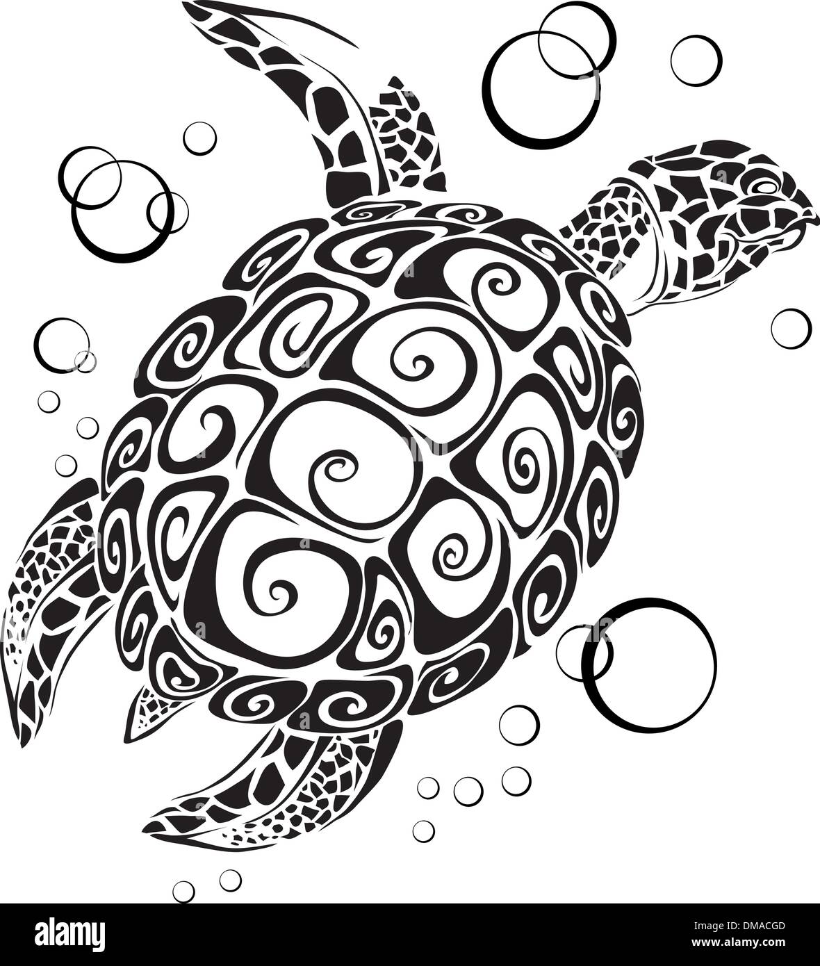 Une silhouette de tortues Illustration de Vecteur