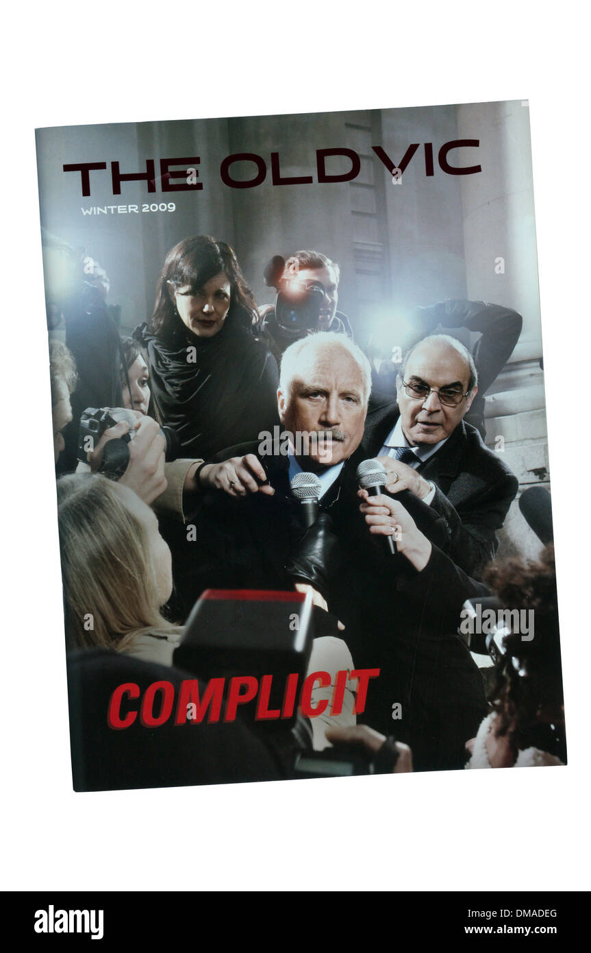 Programme pour la production de 2009 complices par Joe Sutton à l'Old Vic. Réalisé par Kevin Spacey. Banque D'Images