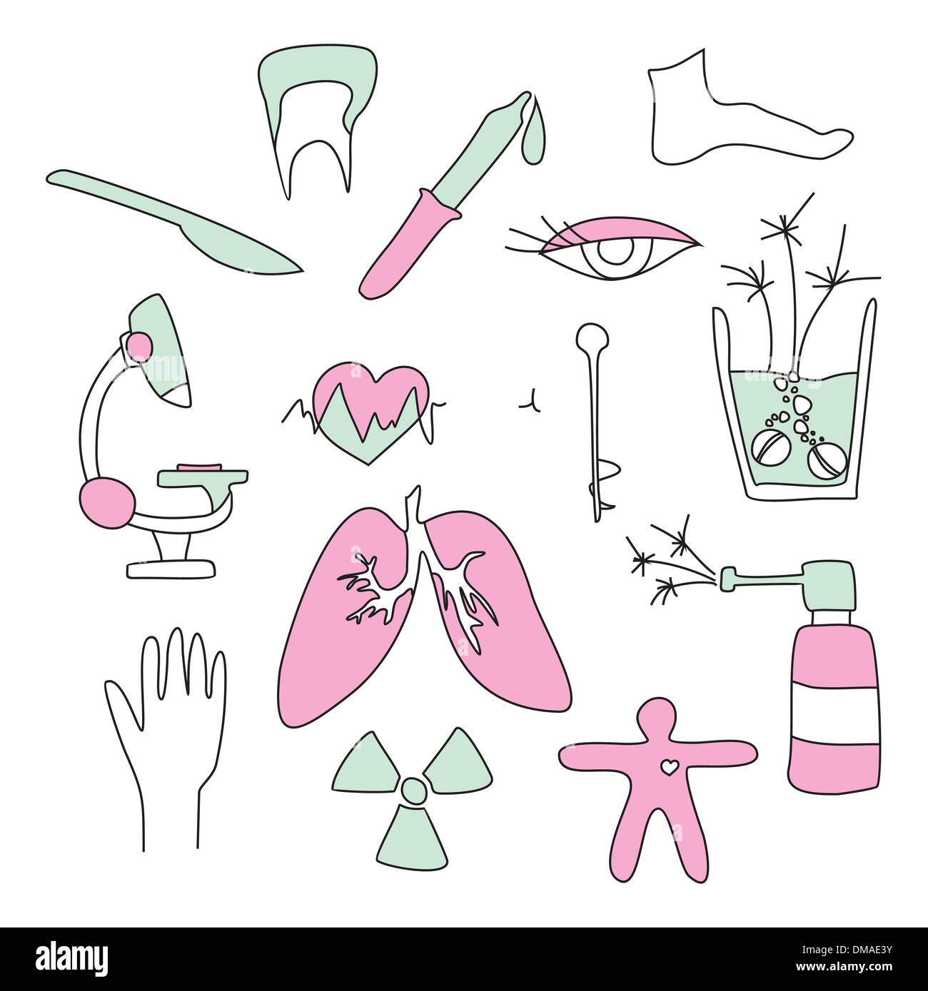 Collection de signes médicaux Illustration de Vecteur
