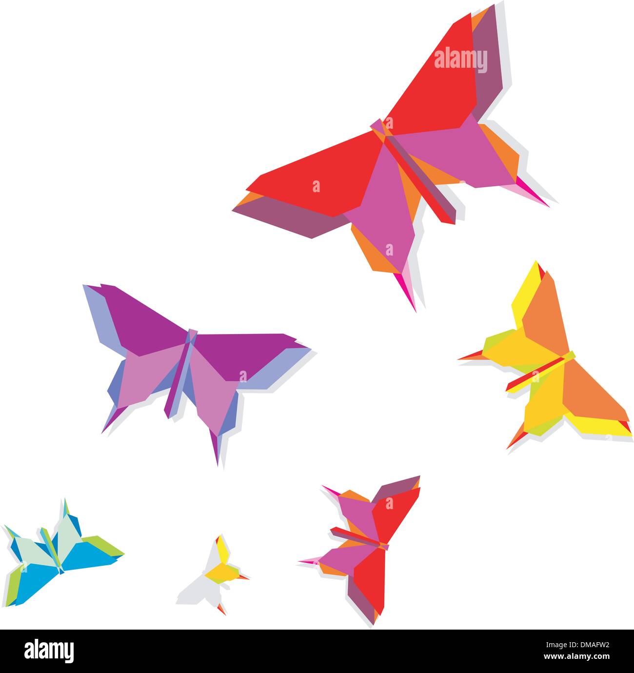 Papillon Origami printemps Illustration de Vecteur