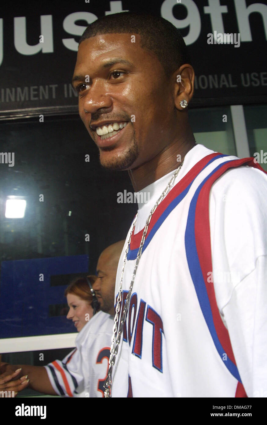 Le 26 août 2002 - Hollywood, CA, USA - K25920NP - LA PREMIÈRE MONDIALE DE ''BARBERSHOP''.ARCHLIGHT CINERAMA DOME, Hollywood, CA 08-26-2002. NINA PROMMER/ 2002.JALEN ROSE(Image Crédit : © Globe Photos/ZUMAPRESS.com) Banque D'Images