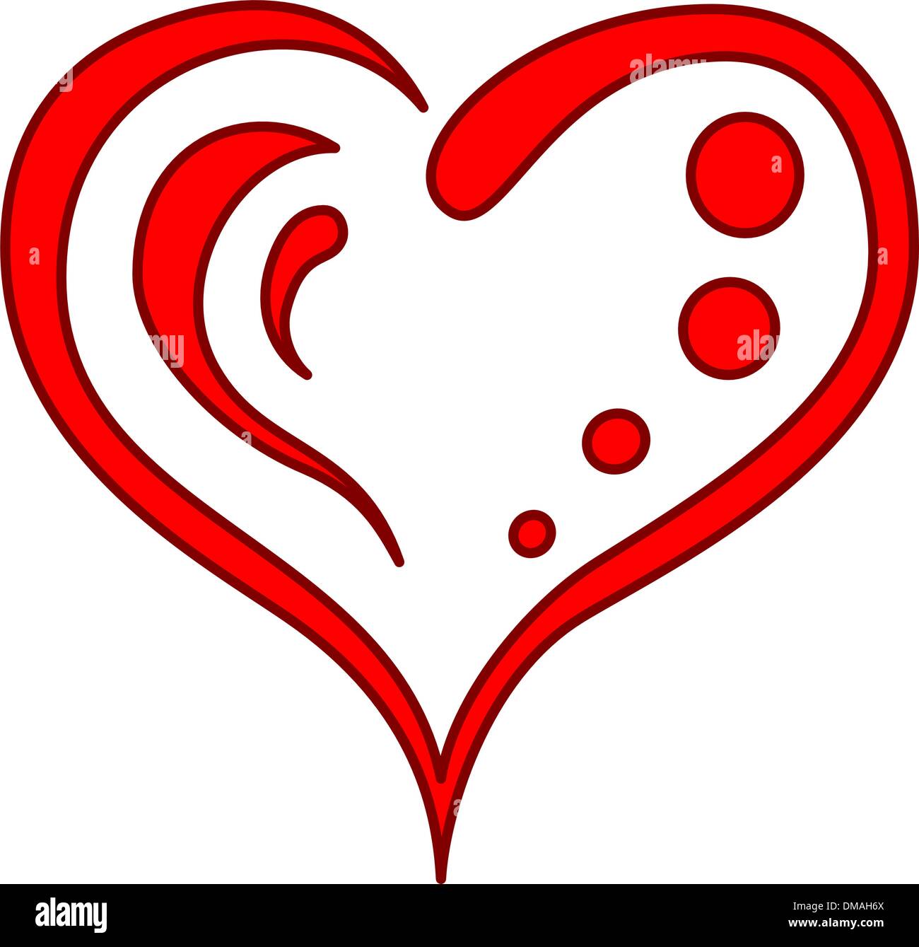 Coeur rouge Illustration de Vecteur