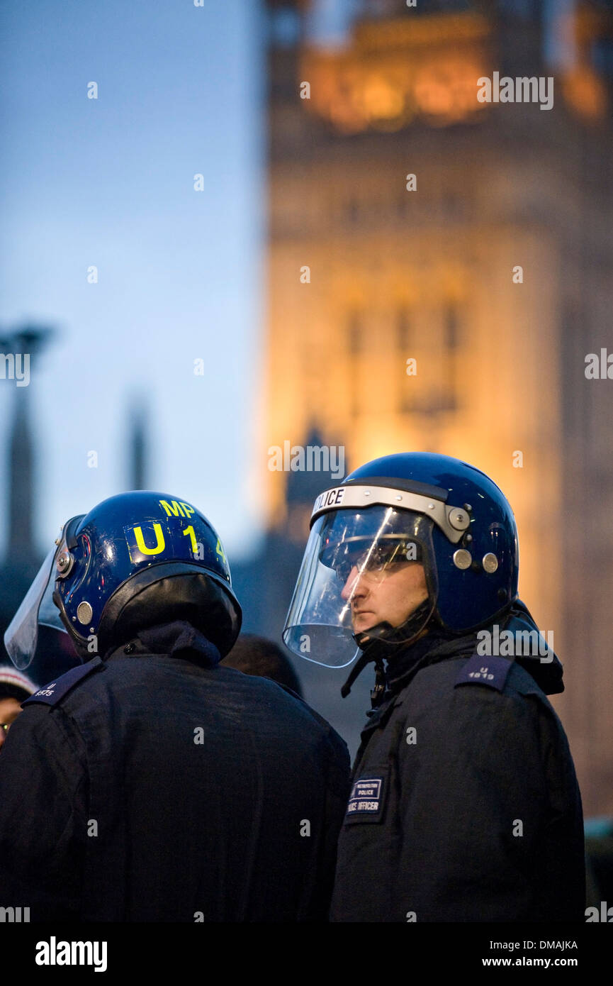 Des manifestations d'étudiants, le centre de Londres, Angleterre Banque D'Images