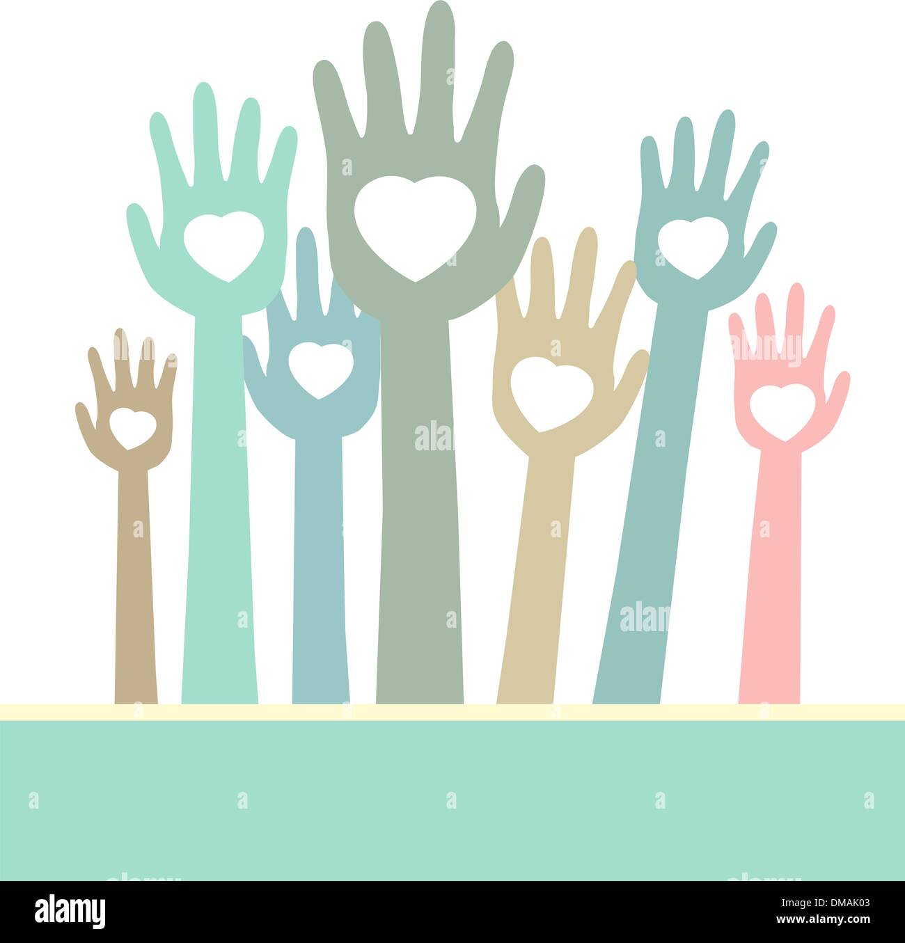 Aimer les mains avec de l'espace de copie. EPS 8 Illustration de Vecteur