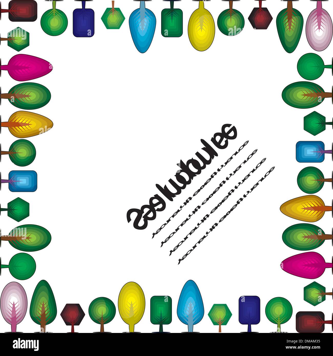 ensemble d’arbres Illustration de Vecteur