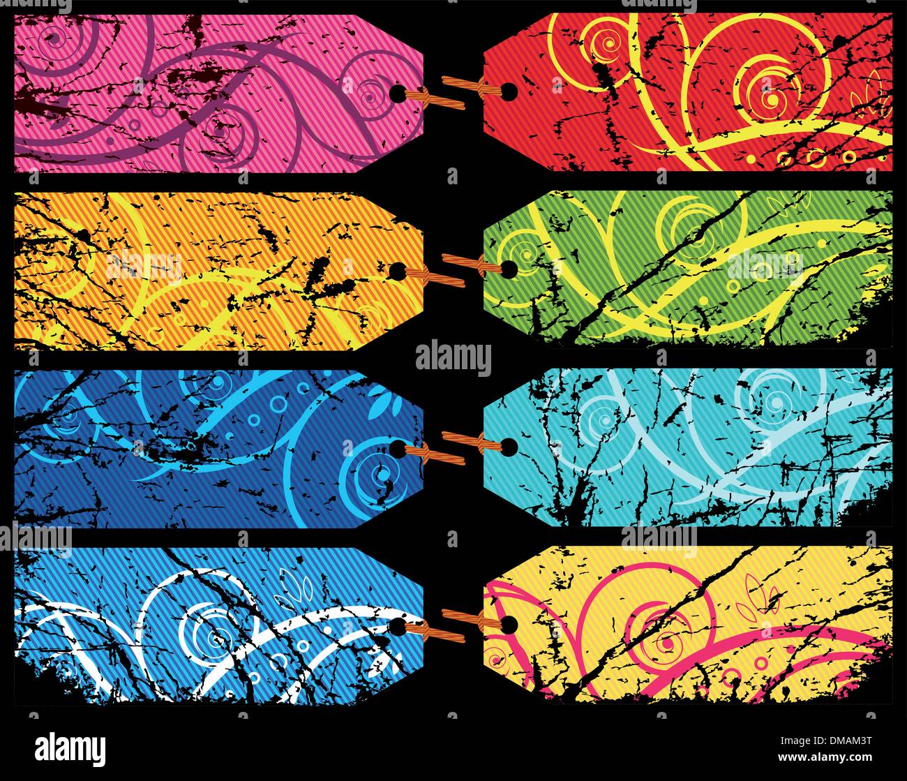 Vector Collection de tags joyeux Grunge Illustration de Vecteur