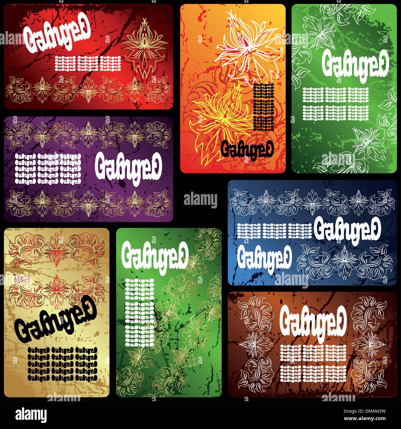 Vector Collection de tags joyeux Grunge Illustration de Vecteur