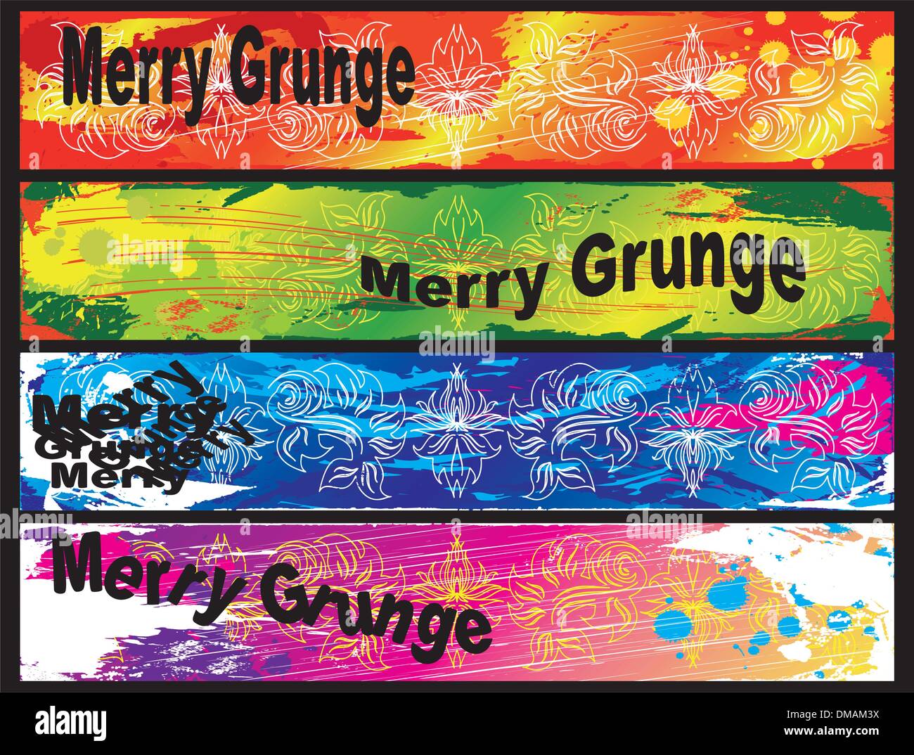 Vector Collection de tags joyeux Grunge Illustration de Vecteur