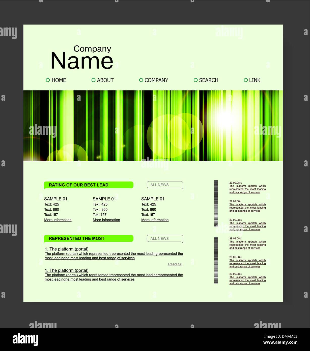 Modèle de conception de site web Illustration de Vecteur