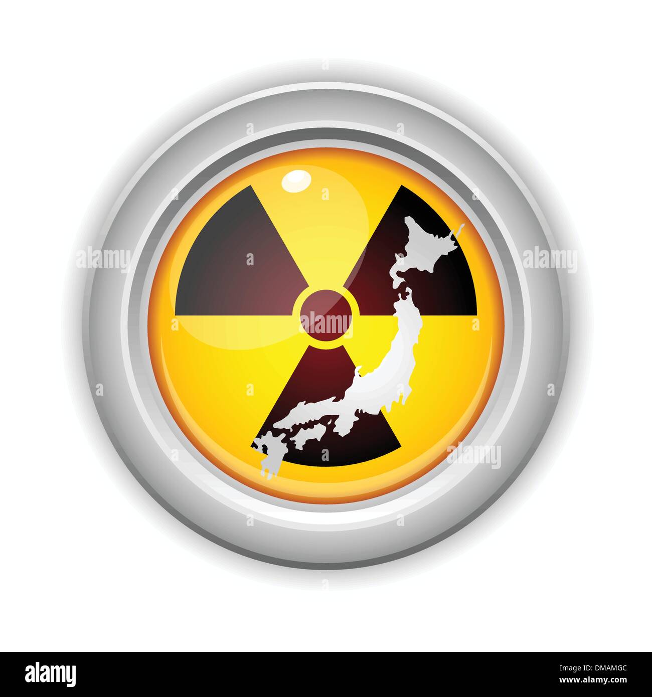 Catastrophe nucléaire au Japon Touche Jaune Illustration de Vecteur