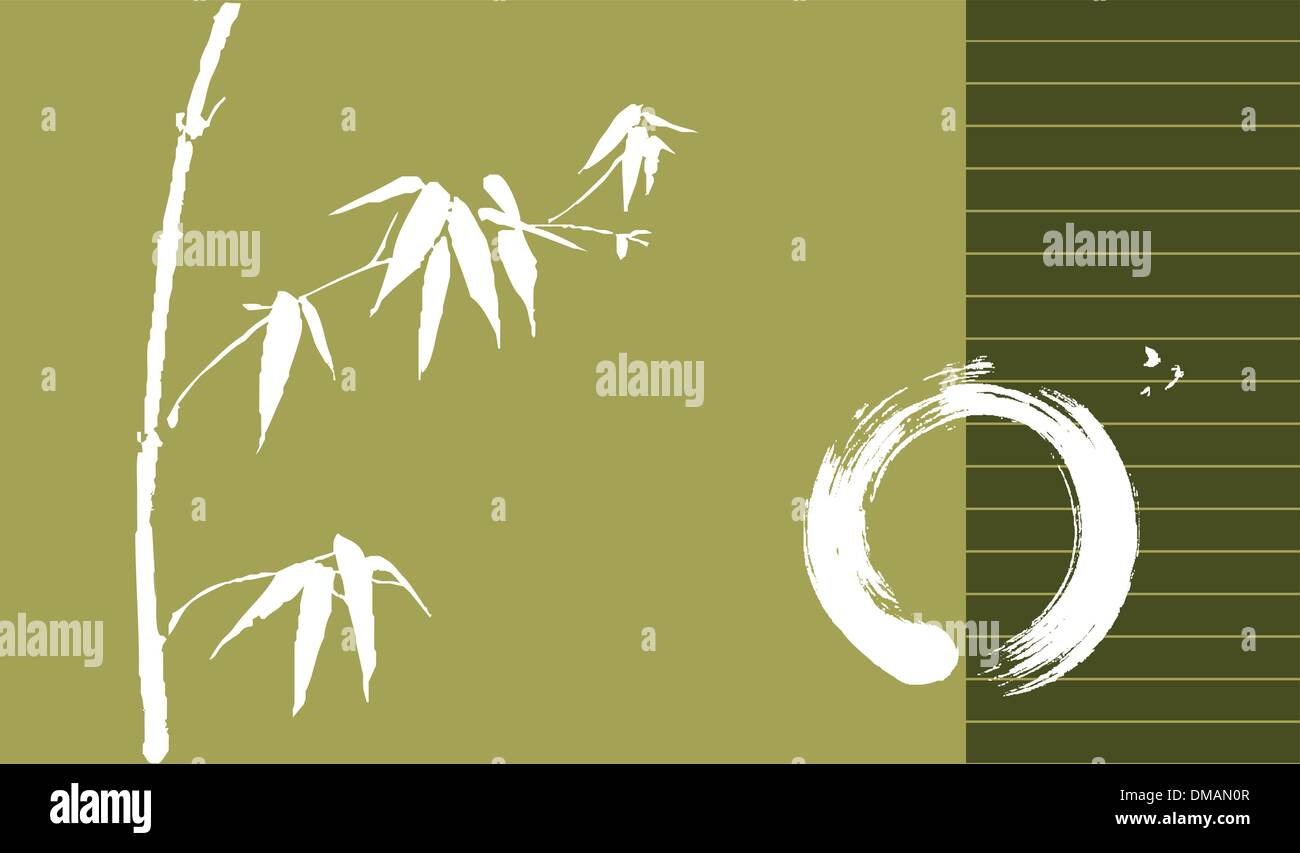 Cercle Zen et bambou illustration Illustration de Vecteur