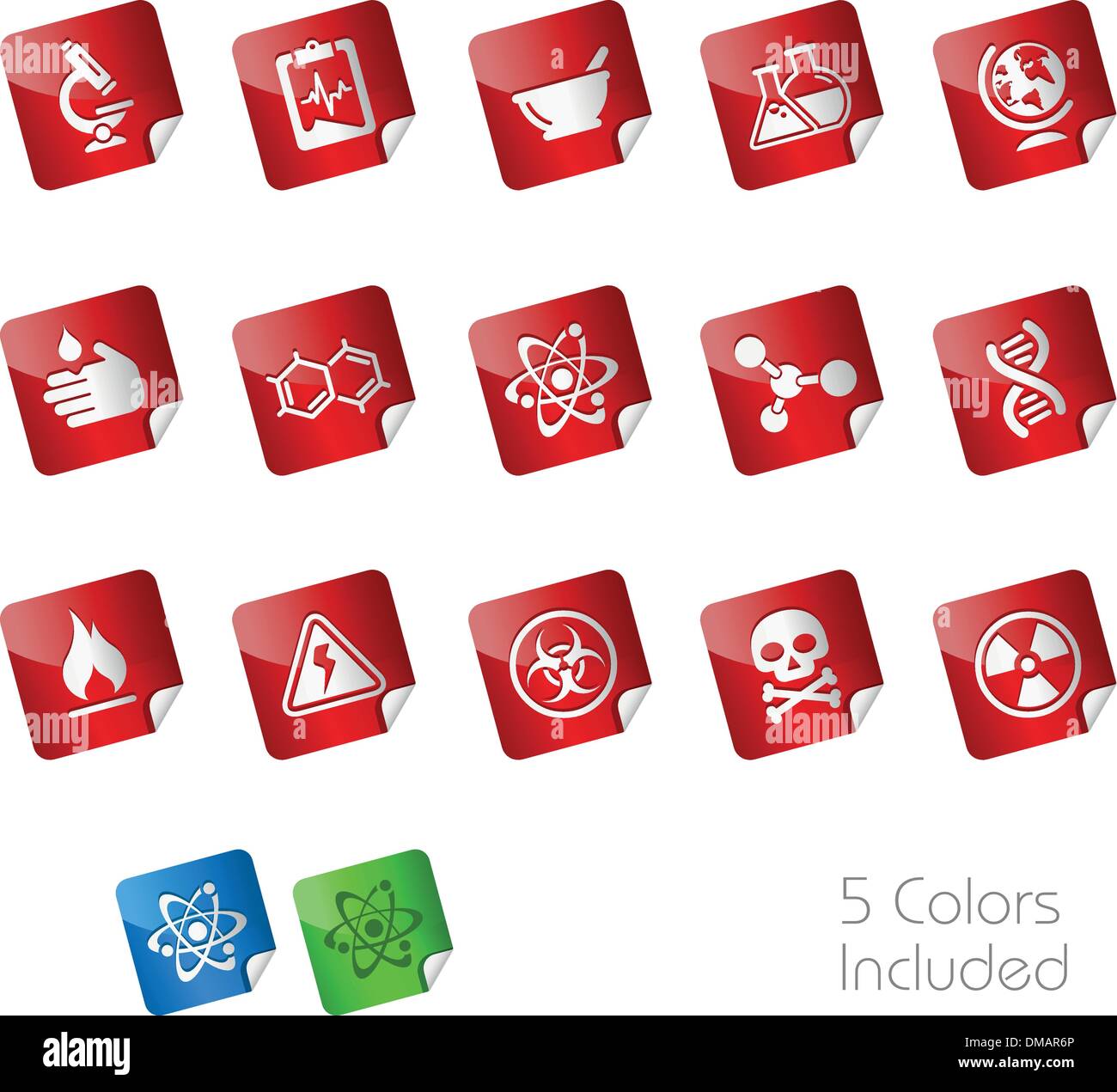 Les icônes de la science // autocollants Series Illustration de Vecteur