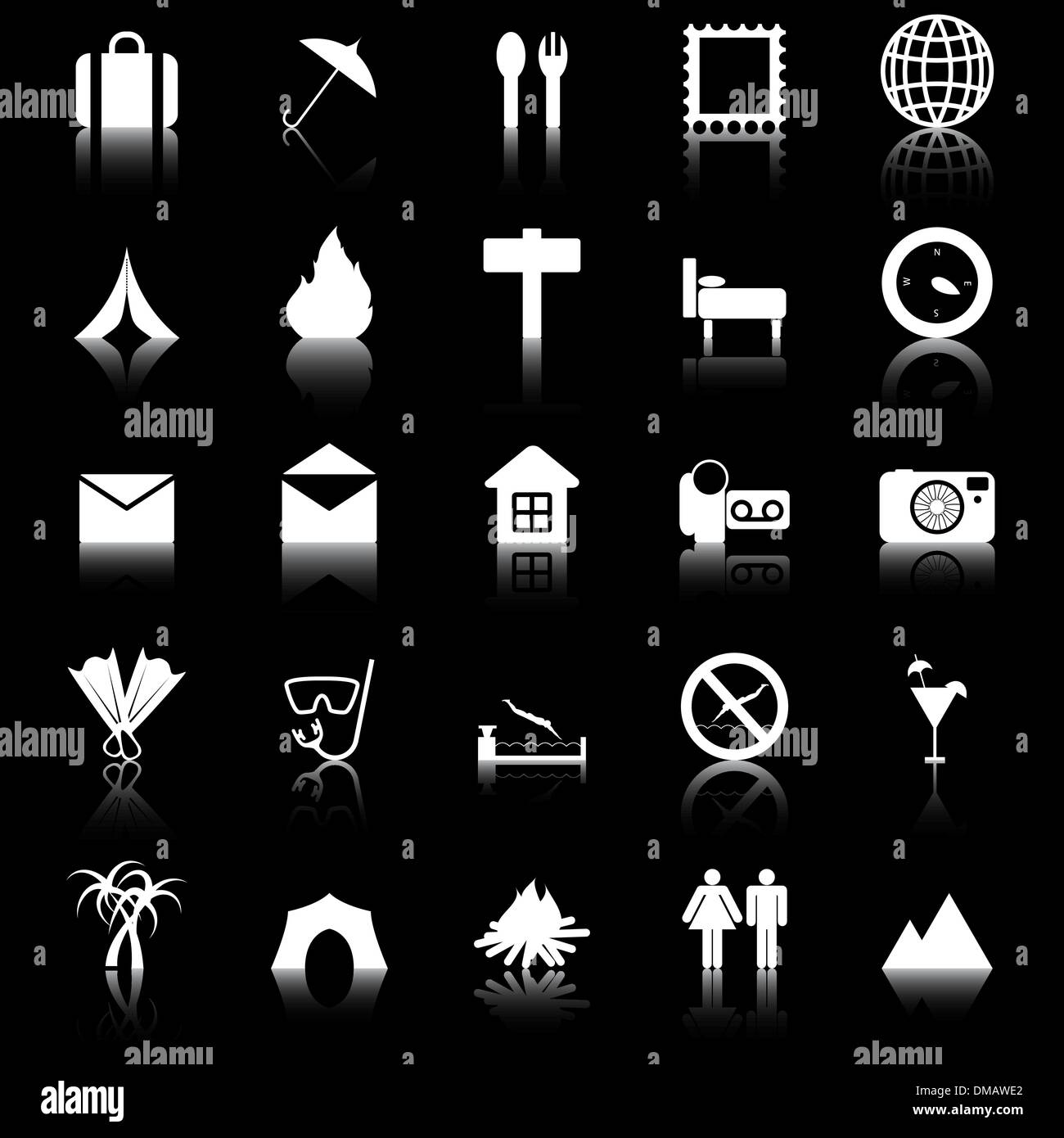 Billet d'icons set Illustration de Vecteur