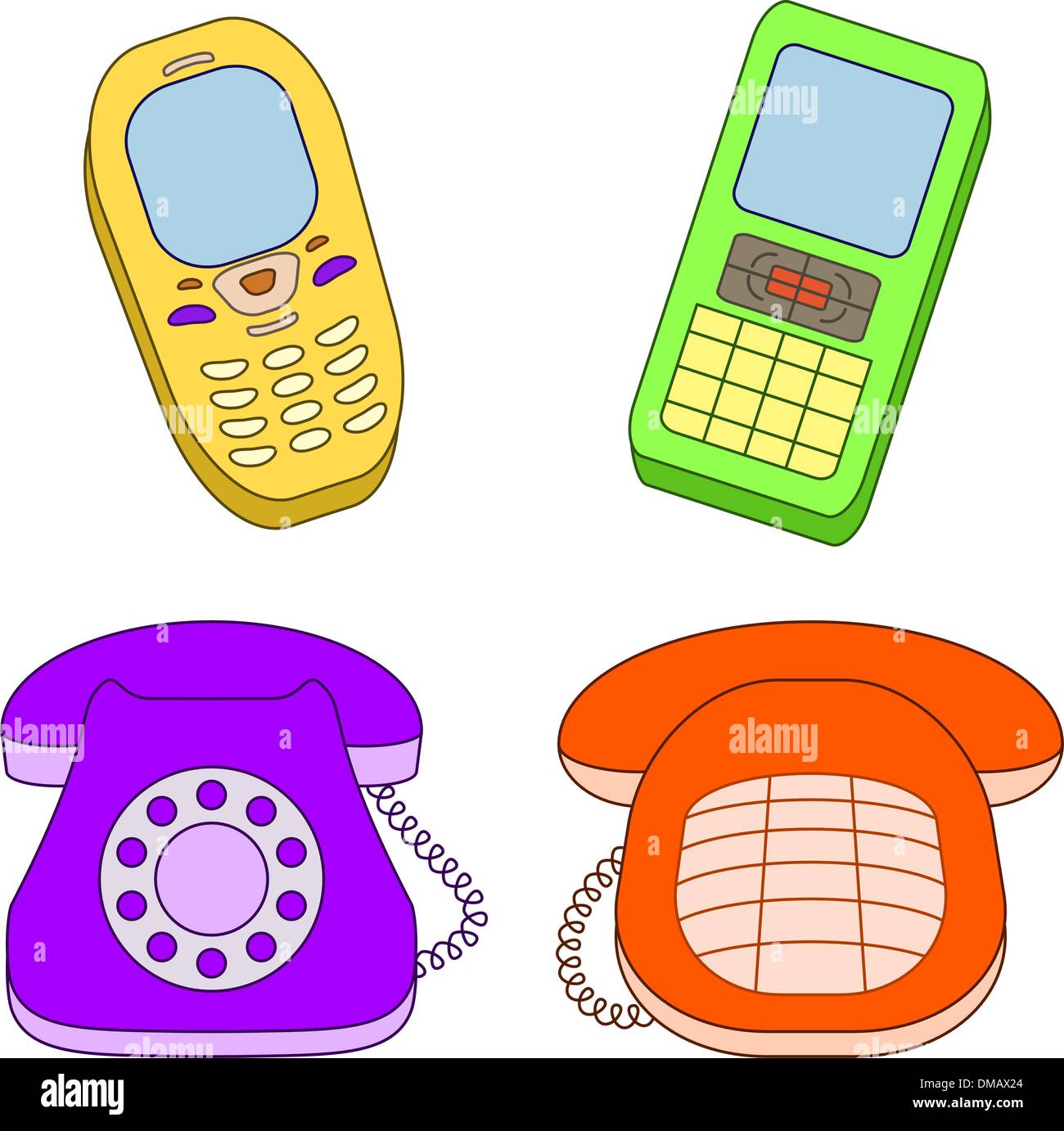 Set de téléphones Illustration de Vecteur