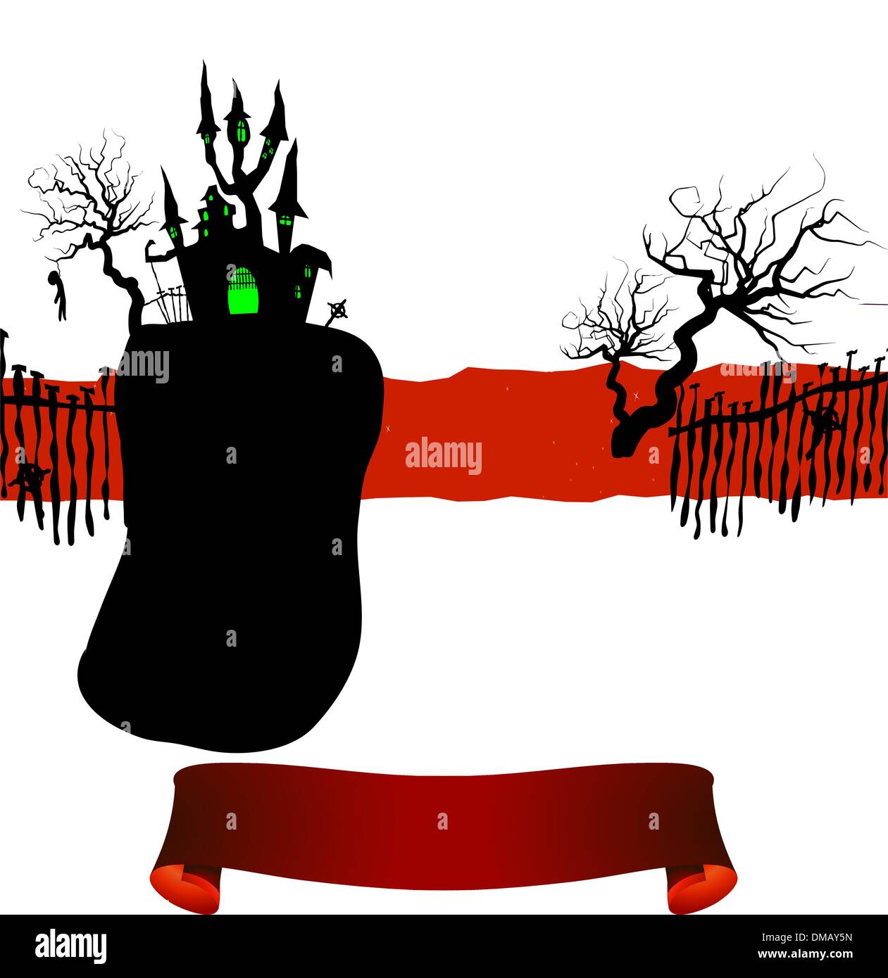 Carte Halloween citrouille avec pendu. EPS 8 Illustration de Vecteur