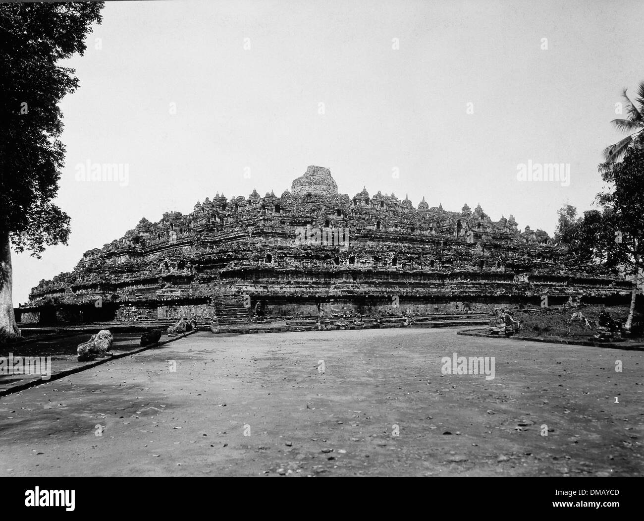 Temple de Borobudur, à Java, en Indonésie, vers 1900 Banque D'Images