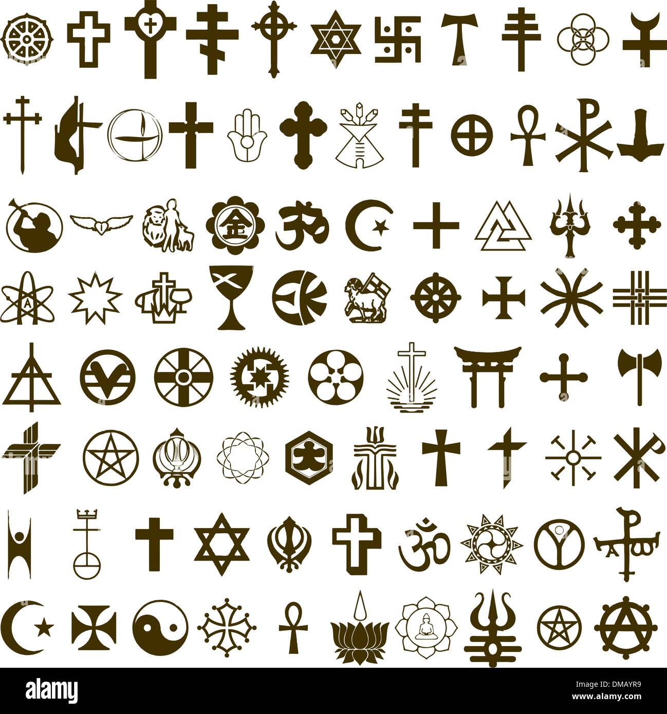 Vecteur. divers symboles religieux Illustration de Vecteur